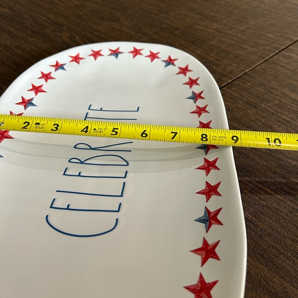 Rae Dunn Celebrate Platter with Red and Blue Stars - Picture 4 of 5